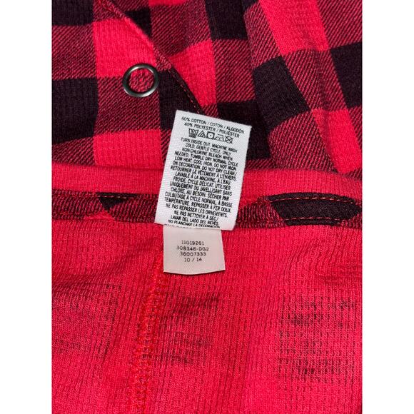 Victorias Secret PINK Womens 1-Piece Red Black Gold Plaid Pajamas Sleep Small - Picture 8 of 9